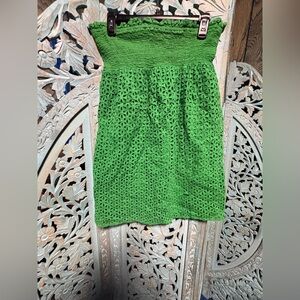 Moda International Vibrant Green Lace Mini Skirt